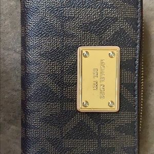 Michael Kors Small Brown Zip Around Wallet